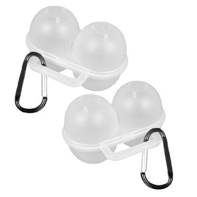 2Pcs Shockproof Eggs Storage Container Refrigerator Camping Eggs Container 2 Grid Clear Portable Eggs Box Easy To Carry