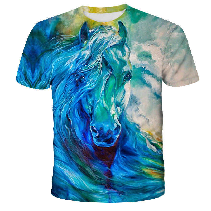 Men's T-shirt Tianma Series 3D Digital Printed Men's Casual Short Sleeved T-shirt