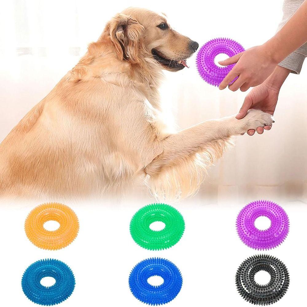 Multifunctional Dog Spiky Toy Durable Dog Teething Toy Spiky Training Ring for Small Medium Dogs