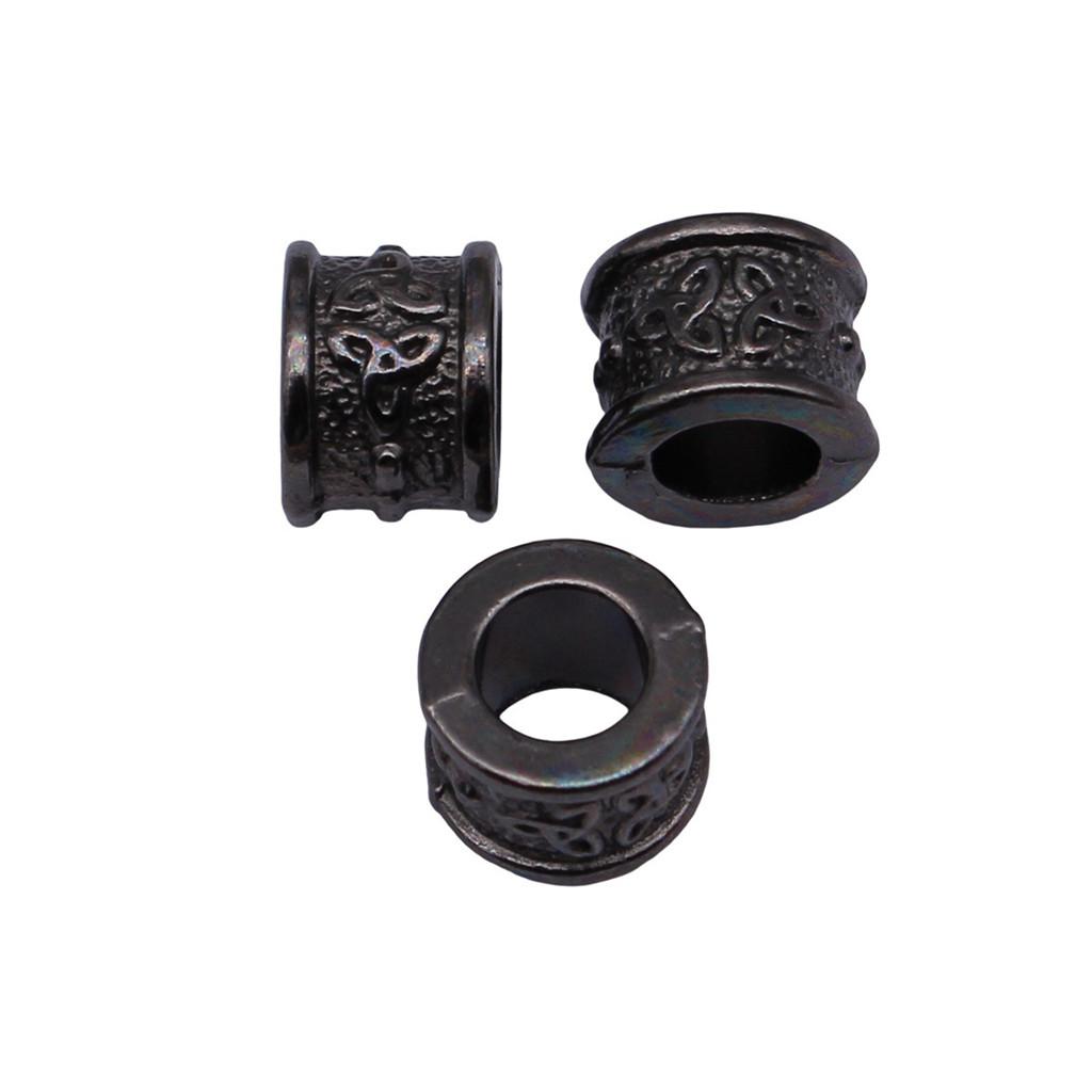 Vintage Floral Pattern Cylinder Beads Antique Style Large Hole Spacers For DIY
