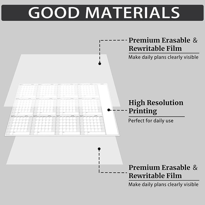 Ekstra Stor Udatert Slettbar Slettbar Whiteboard Årsplanlegger 35X58 Tommer For Hjem Skole Og Kontor