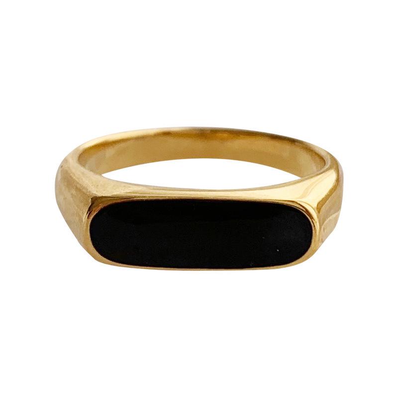 Glossy Shell Titanium Steel Index Finger Ring - Women's Trendy Korean Style with Retro Personality and Mother-of-pearl Design.