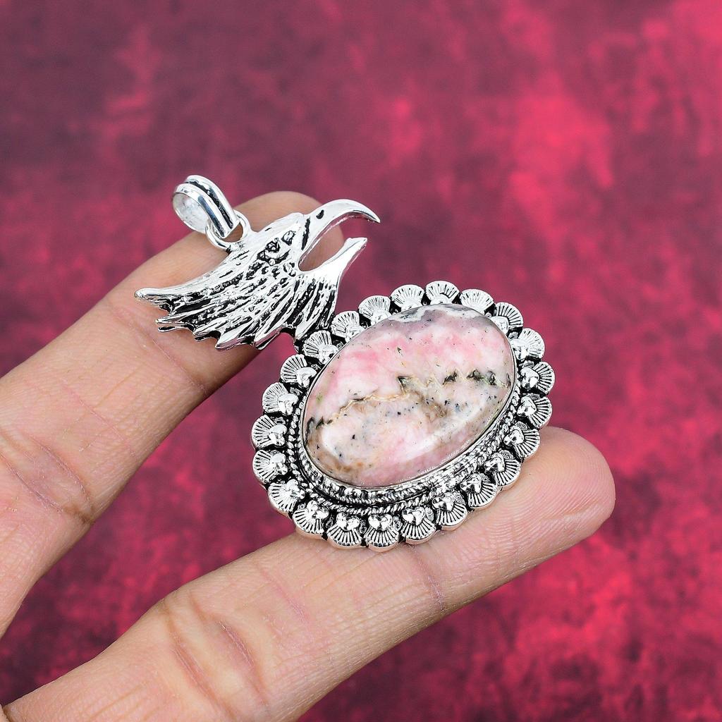 Rhodochrosite Jewelry, 925 Solid Sterling Silver Pendant, Handmade Gemstone Jewelry Pendant, For Memorial Day