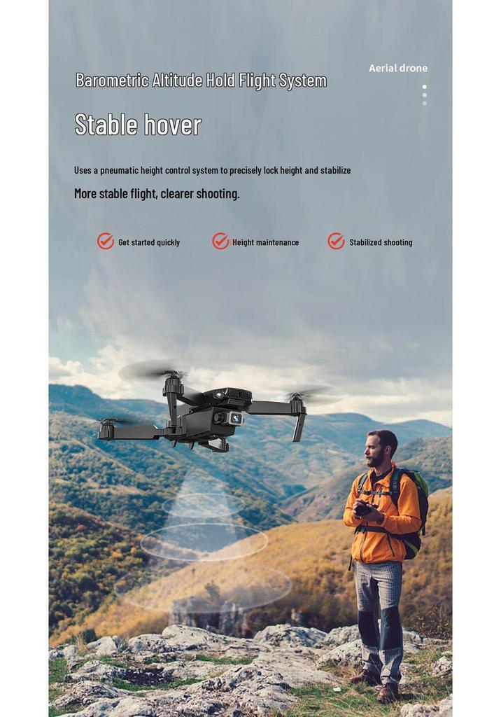 E88 Kids' Drone HD Camera Remote Control Aircraft – Durable Toy for Boys & Young Students
