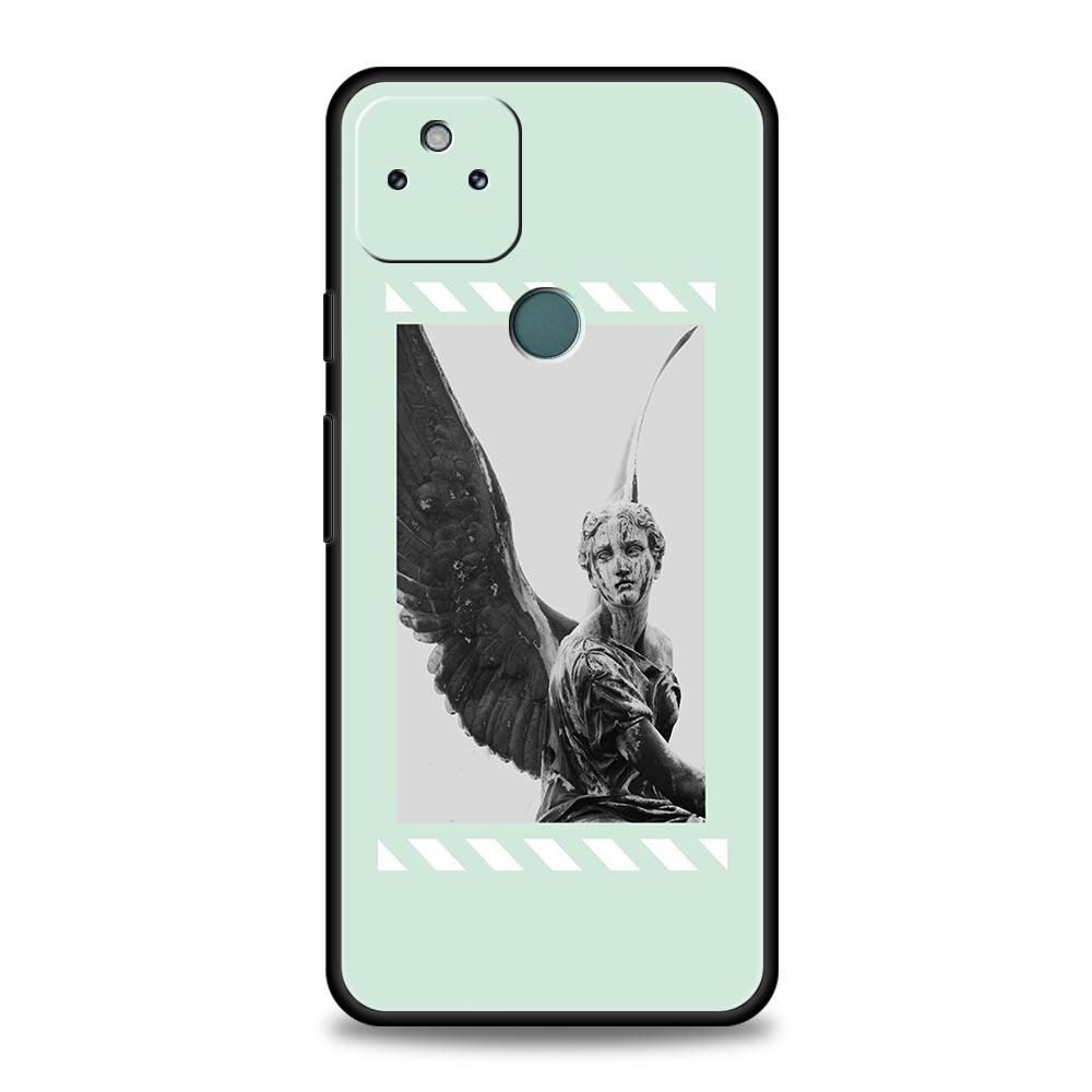 Cartoon Statue Abstract Art Phone Case Cover for Google Pixel 10 9 8 7 6 9A 8A 7A 6A Pro Shockproof Soft TPU 9 Pro XL Shell Capa