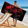 Fiery Dual Wolf Spirits Print Beach Towel, Quick Drying, Suitable for Travel, Outdoor Sports, Jogging, the Beach and Swimming, Gift