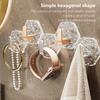 5pcs/set Hexagonal Punch-free Hooks No Trace Home Interior Hooks Self-Adhesive Hooks  Dormitory