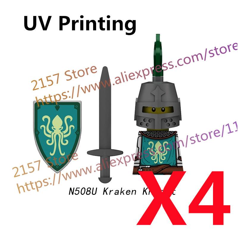 MOC Medieval Figure Building Block Castle Templar Knights Armor Militia Soldiers Gunners Shield Helmet Assembling Brick Toys S26