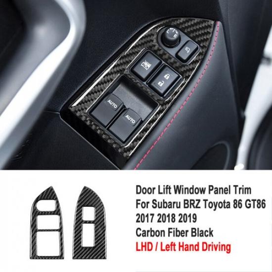 Carbon Fiber Door Window Lift Button Cover For Toyota 86 for Subaru BRZ 17-20