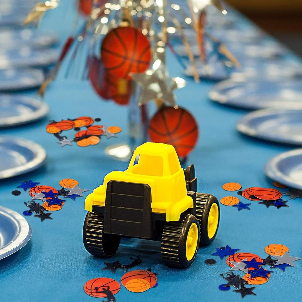 400 Pieces Basketball Confetti Black Player Glittery Star Sequin Round Confetti for Birthday, Baby Shower, Basketball Theme Party Supplies