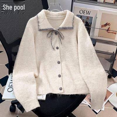 Women's Wool Blend Color-Block Knitted Cardigan