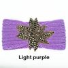 Crystal Beaded Flower Knit Headband For Women Winter Wool Ear Warmer Hairband Turban Headwrap Hair Accessories Bandeau