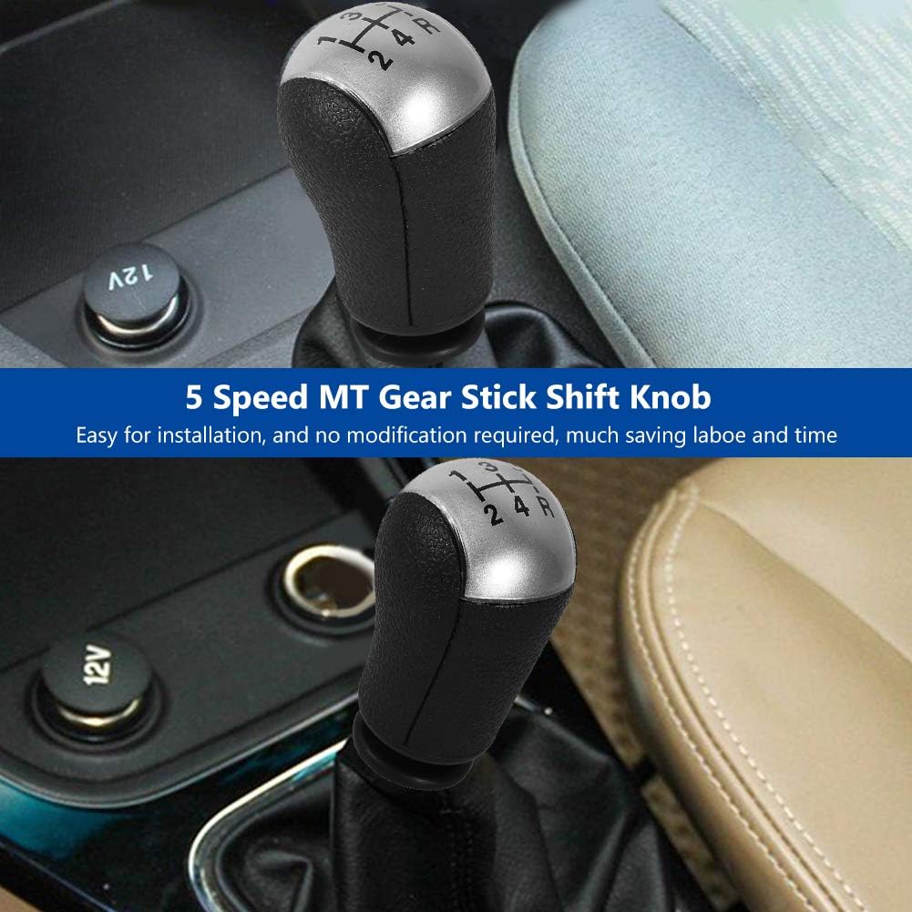 VGEBY Shift Knob, Car 5 Speed Shifter Knob Compatible for Focus Mondeo MK3 Mustang S-MAX Galaxy (Color : Gray)