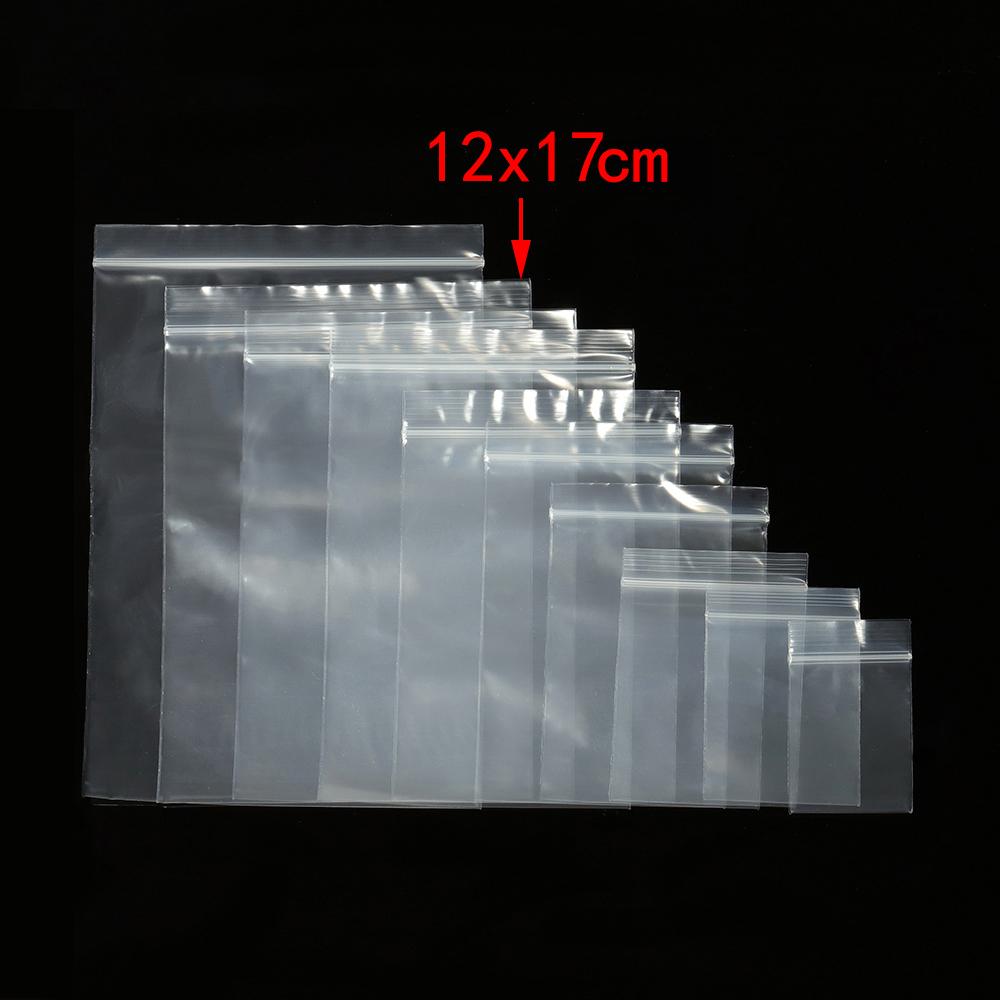 100 pièces Sacs en Plastique Transparent Auto-scellants à Fermeture Zip 4*6/5*7/6*8/7*10cm Sacs Transparents Ziplock pour Emballage de Bijoux