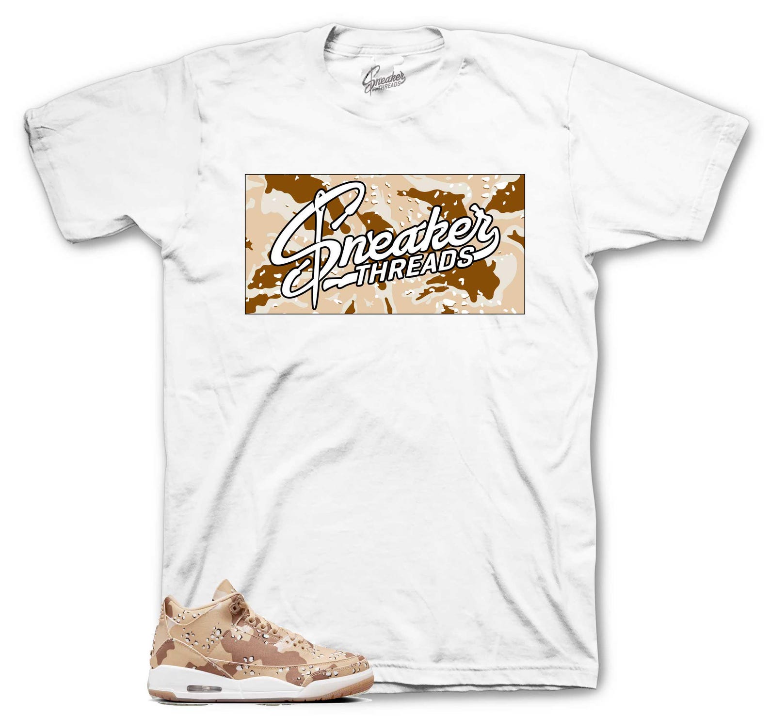 Sneaker Tees To Match Retro 3 Desert Camo AJ3 - ST Box Shirt L