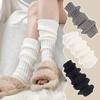 New Autumn Winter Women Leg Warmers Knitted Arm Warmer Japanese Lolita Y2k Solid Long Socks Knee High Socks Kpop Dance Leg Cover