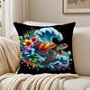 Turtle Hawaiian Sea Turtle Pillow Case Organic Short Plush Cushion Covers Breathable Washable WrinkleResistant