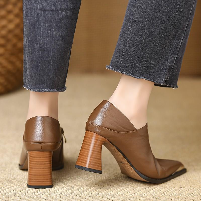 Fashion High Heels Women Elegant Shoes Pointed Toe Sexy Spring Woman's Shoes 2025 New Dress Zipper Shoes Fashion Office Zapatos De Mujer