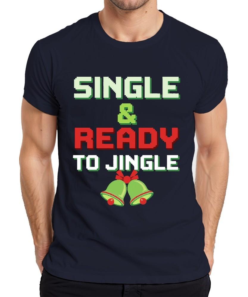 Single Ready To Jingle Christmas Funny Retro Pixel Party Unisexs Tshirt S