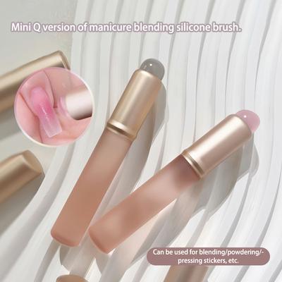 Bastão Aplicador de Silicone para Nail Art Pó de Pigmento Cromado Aplicação Sombreamento Gradiente Caneta Fácil Pó Pincéis de Silicone para Unhas Ferramenta