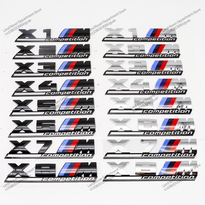TA01-Pentru BMW X1M X2M X3M Negru Lucios COMPETITION Emblema Subliniată Insignă Portbagaj X4M X5M X6M ABS X7M X8M Accesorii Tuning Auto