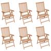 Day and Night - Day and Night Reclining Garden Chairs 6 Units Solid Teak Wood