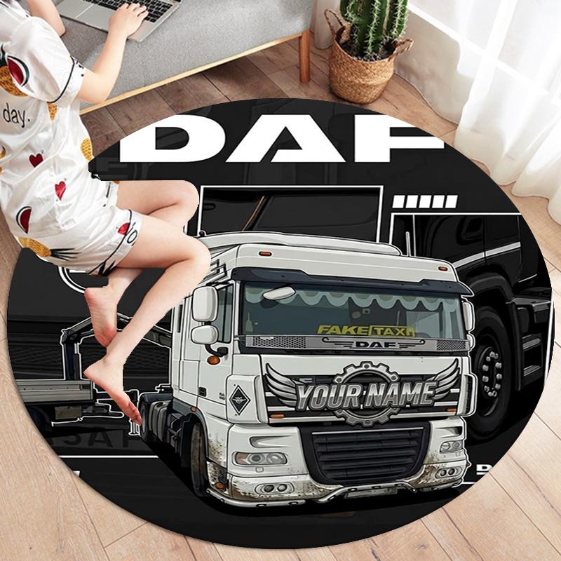 Daf Team Custom Name Round Area Rug Carpet Rug For Living Room Bedroom Sofa Playroom Decor Nonslip Floor Mat