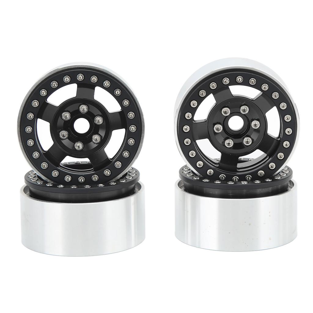 4pcs RC Car Wheel Professional Aluminium Alloy Replacement RC Wheel Rims for 1 10 RC Cars Black