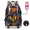 Glow-in-the-Dark Soccer Backpack Teens Large Capacity Laptop Bag With Padded Straps Oxford Fabric Trendy Patchwork Design