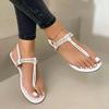 fashion 2024 Summer New Fashion Rhinestone Decorated Casual Open-toed Shoes Comfortable Flat Women's Sandals  designer sandals