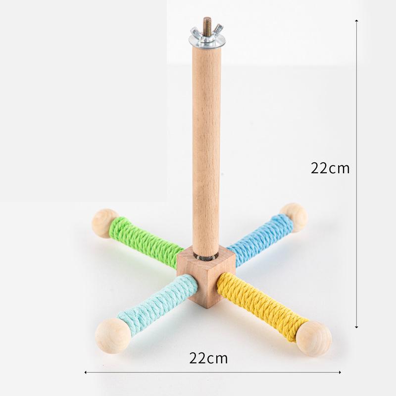 Parrot Rotating Perch Windmill Toy Bird Cage Hanging Interactive Chew Toy Beak Claw Grinding Pet Bird Toy for Parakeet