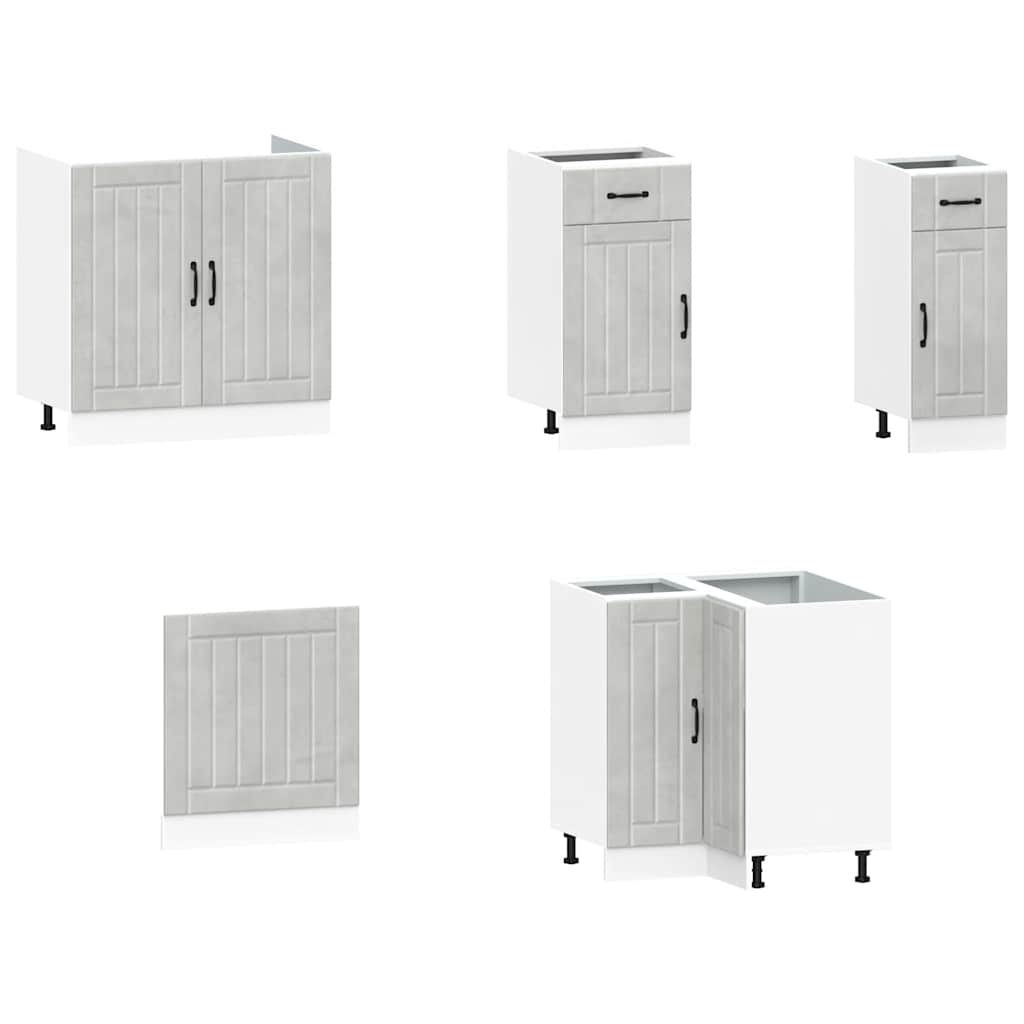 Kitchen Cabinet Set, Lucca, 11-Piece, Concrete Gray