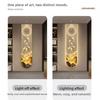 Modern Design Entrance Hall 3D Wall Clock Villa Mute Digital Clock Corridor Wall Decor Decoration Golden LED Light Painting