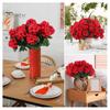 Long-lasting Decorative Flowers 1/6/12Pcs Artificial Geranium Flower with Green Leaves Realistic UV Resistant No Fading Fake Silk Indoor Outdoor