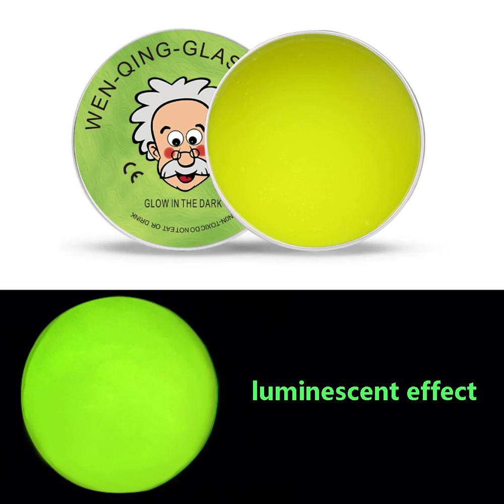 Świecąca Plastelina z Kryształami Ciekłymi Wielokrotnego Użytku Kolorowa Glinka DIY Ręcznie Robiona Sensoryczna Zabawka Fidget Odstresowująca Plastelina do Ugniatania Ręczna Guma z Puszką