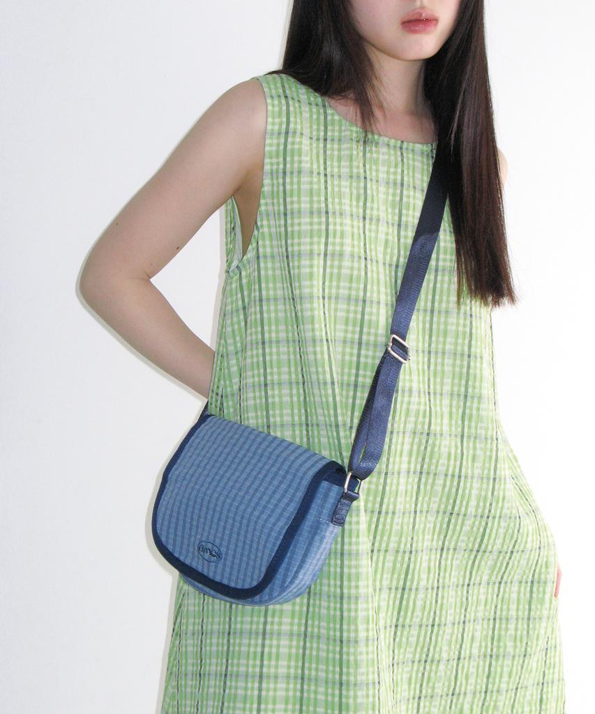 Ames Worldwide Check Layered Dress Green