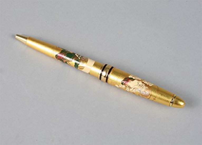 Maeju lacquerware Lacquer Ballpoint Fujin Raijin Pen, (G) 6L-203