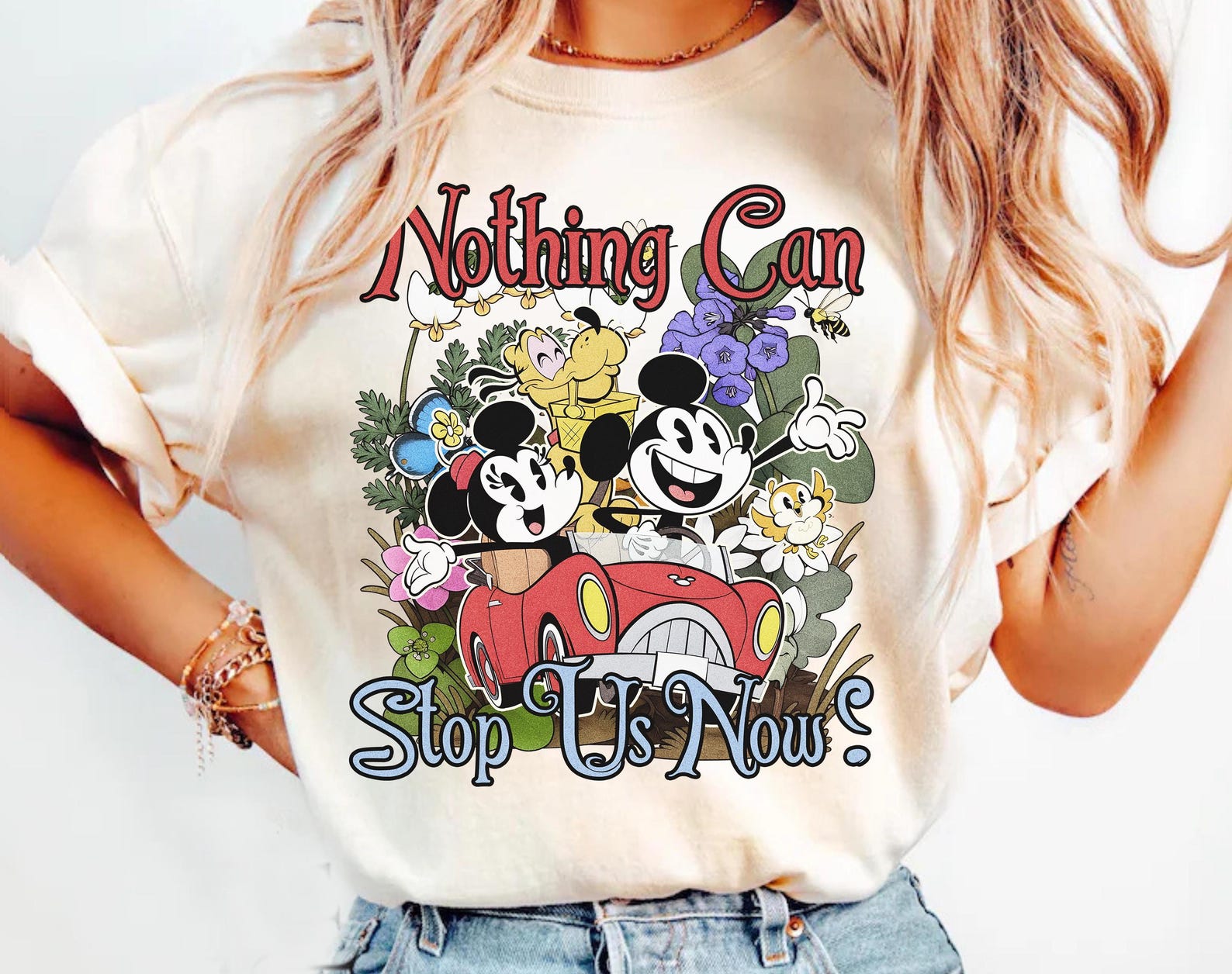 Mickey Minnie Runaway Railway Shirt, Nothing Can Stop Us Now Tee, Disneyland Gift XL