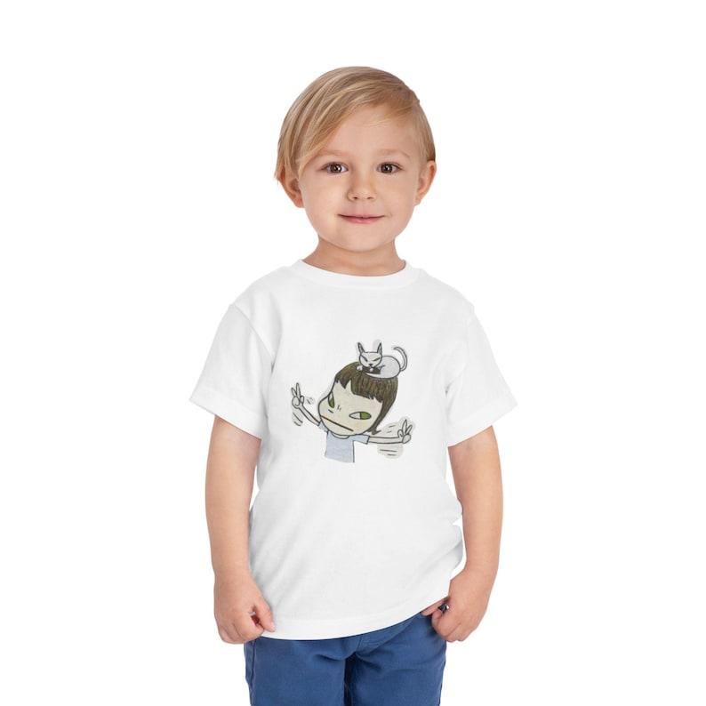 Yoshitomo Nara Bunny Graphic T-Shirt: Y2K Baby Tee, Kids Cotton Shirt 100