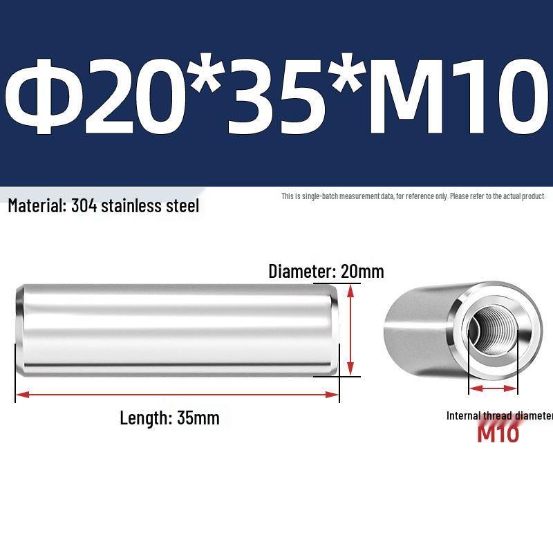 Pin Cilindric din Oțel Inoxidabil 304 cu Filet Interior M4/M6/M8 și Orificiu - Coloană de Suport și Ghidare