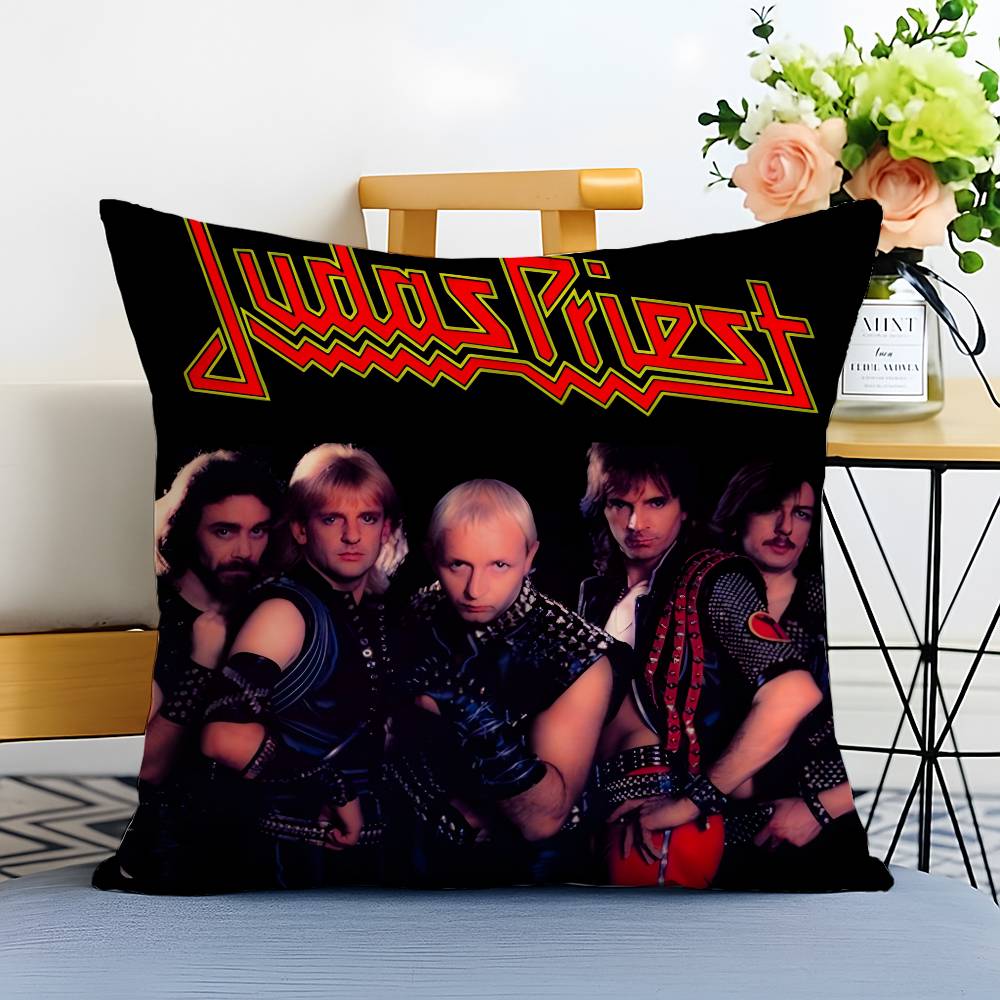 

Cool J-Judas Priest-MT Band Pillow Case Printed Brushed Fleece Pillow Baby Skin-Touch Eco-Friendly Dye-Sublimat 12x12Inch