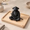 Entrance Hall Statuette Japanese Samurai Warrior Statue, 3D Printed Ninjas Figurine, Sit In Meditation Compact Desk Accessory Sculpture for