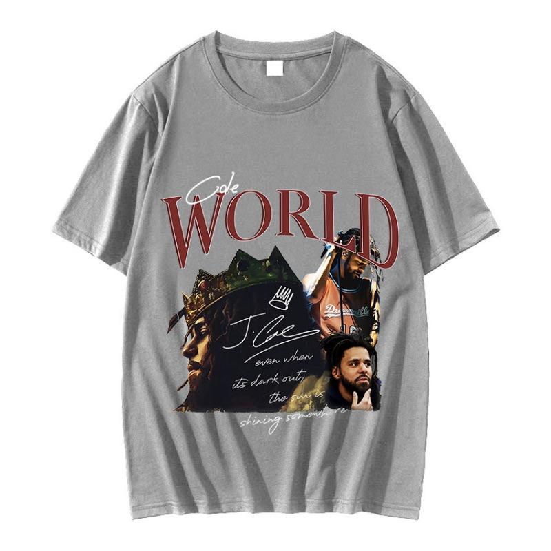 J Cole Retro Graphic100% Cotton Tshirt 90s Rapper Hip Hop Style Short S
