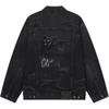Levis SS25 Ripped Design Button Closure Denim Jacket Men Outerwear Black 002X0-0000