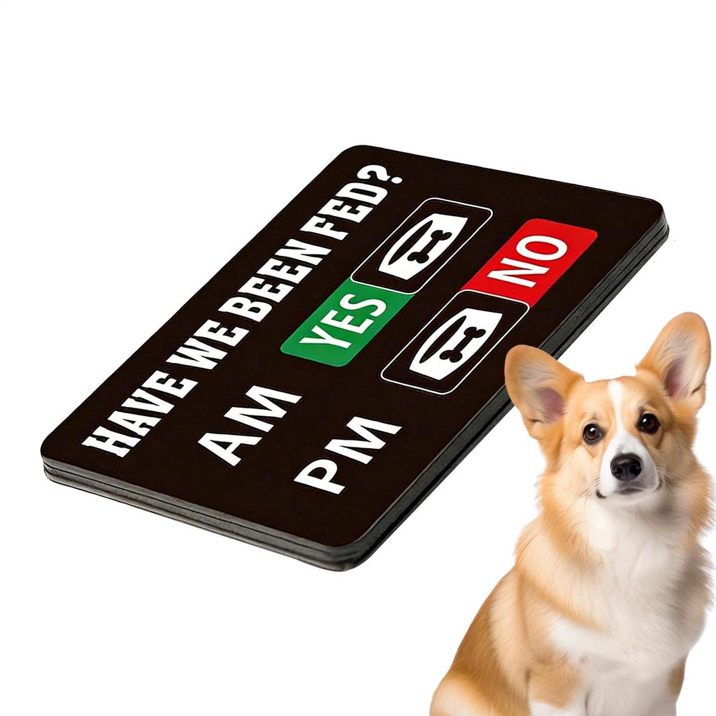 Cat Dog Feeding Reminder Sign Dog Feeding Record Sheets Acrylic Pet Feeding Reminder Fridge Magnet Feeding Trackers