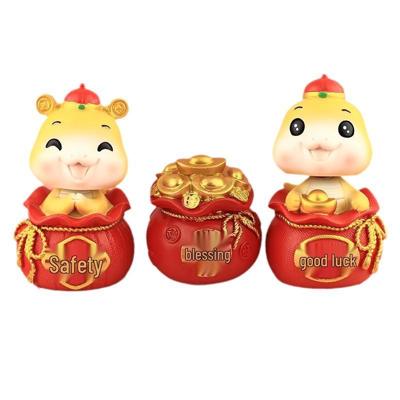 Adorable Bobblehead Resin Figures for Car or Desk Decoration - Perfect New Year Gift