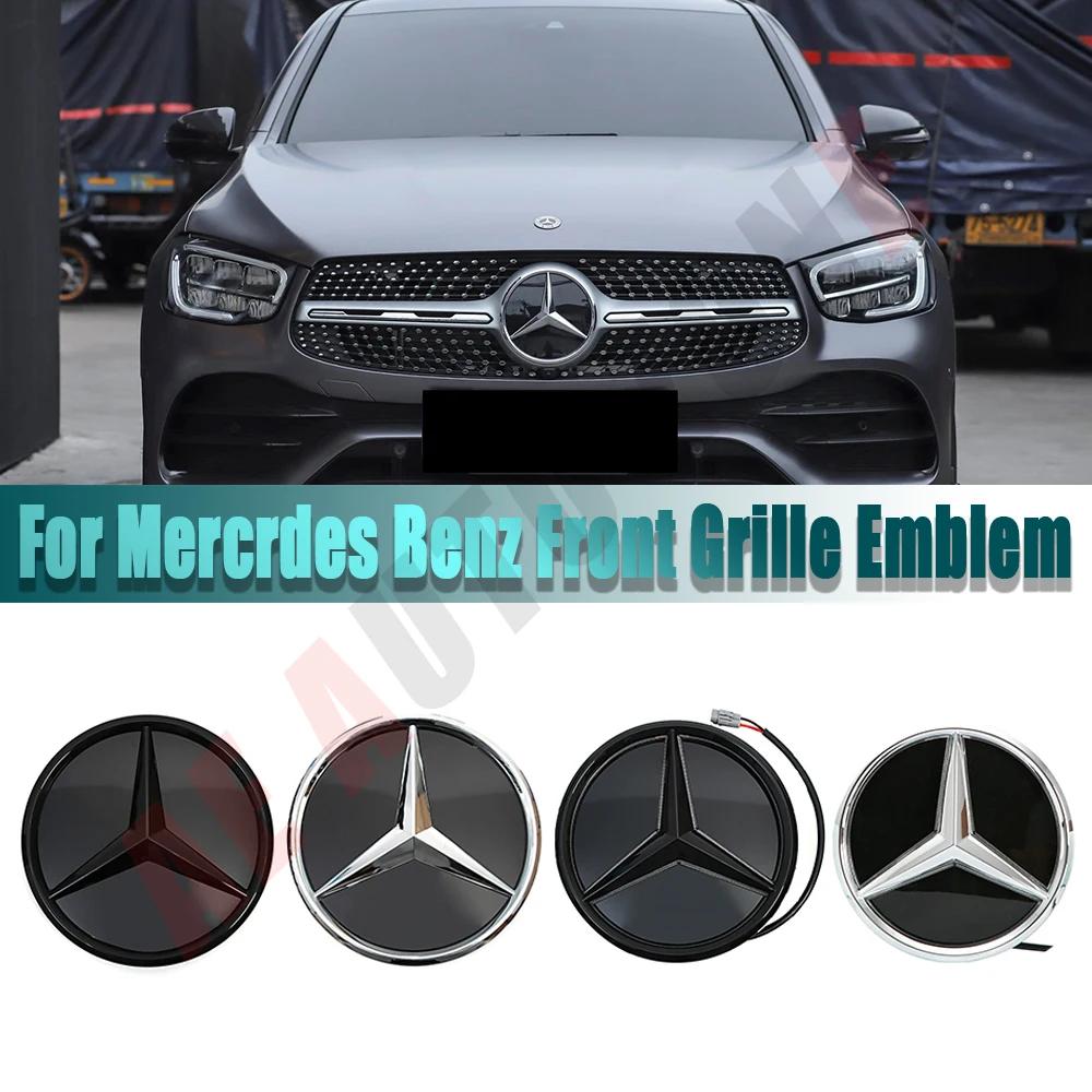 Bilklistermärke För Mercedes Benz GLC X253 GLE W167 GLS X167 V W447 Silverkant Nyaste 3D Och Svart Kant LED Spegel Grill Stjärna