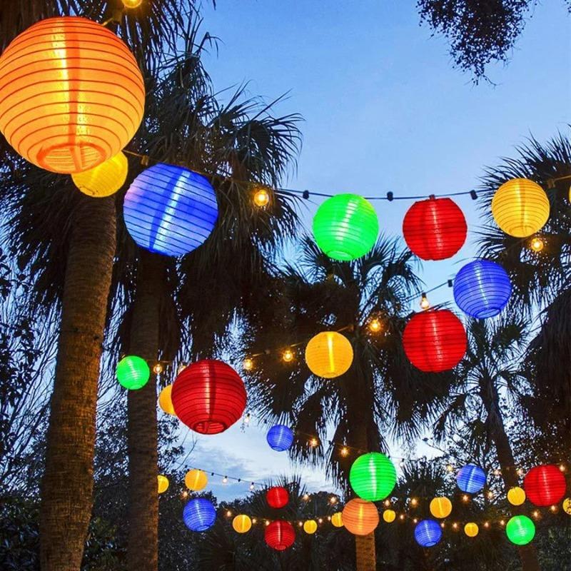 Lanterne 5W Catena Luminosa Solare a LED per Esterno Giardino Recinzione Ghirlanda di Luci Fata per Natale Matrimonio Festa Patio