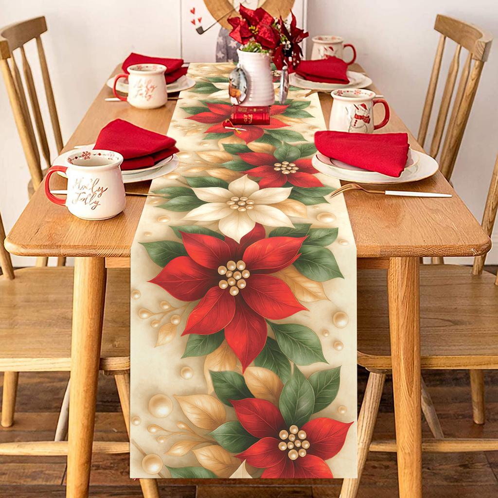 Christmas Table Runner Merry Christmas Decorations for Home 2025 Xmas Table Flag Cover Navidad Natal New Year Tablecloth 2026