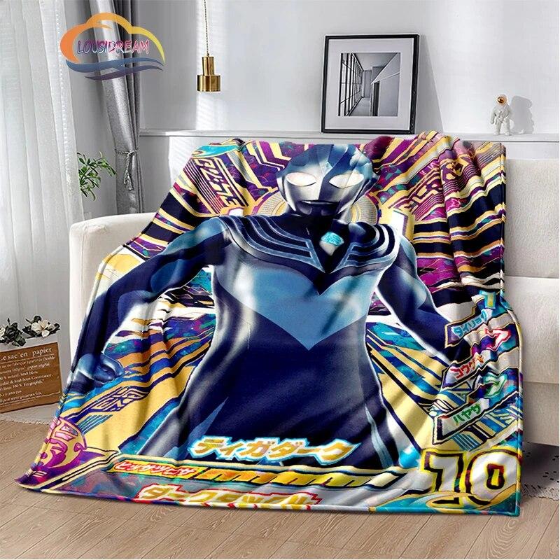 Ultra Heroes Zeta Hero's Path  Wool Blanket Jindian Animation Character Ultraman  Fashion  Portable Flannel Warm Camping
